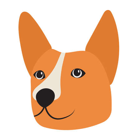 dog portrait flat design, isolatedのイラスト素材