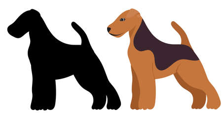 dog flat design, silhouette, isolatedのイラスト素材