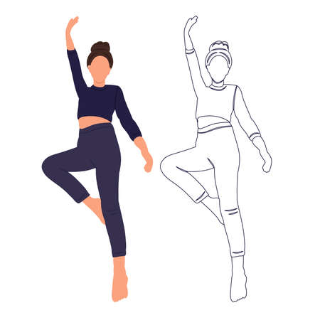 woman jumping flat design, isolated, vectorのイラスト素材