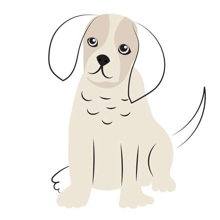 doodle puppy, cartoon cute dog isolatedのイラスト素材