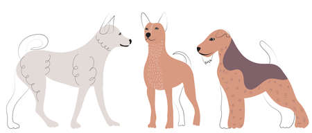 doodle dogs, cartoon cute dog, isolated, isolatedのイラスト素材