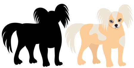 dog black silhouette on white background, isolated, vectorのイラスト素材