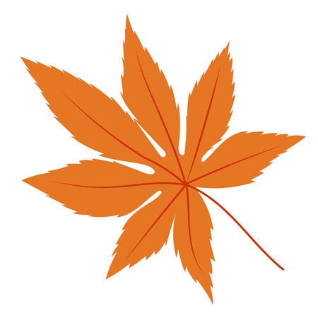 autumn leaf in flat design, isolated vectorのイラスト素材
