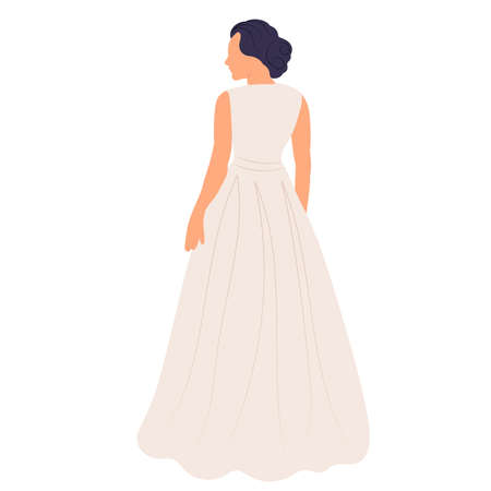 bride in flat style, isolatedのイラスト素材