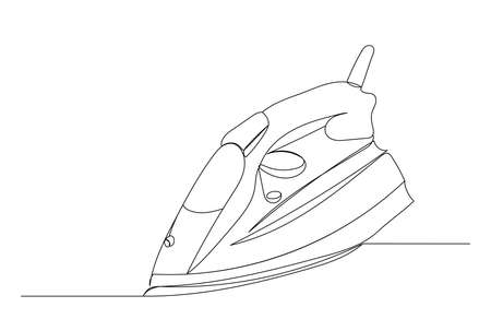 one continuous line drawing iron vectorのイラスト素材