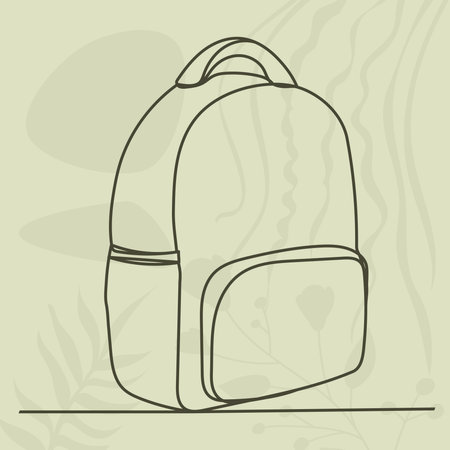 backpack one continuous line drawing, vectorのイラスト素材