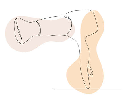 hair dryer one continuous line drawing, vectorのイラスト素材