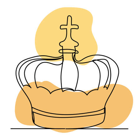 crown drawing by one continuous lineのイラスト素材