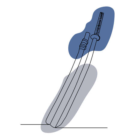 sword drawing one continuous line vector