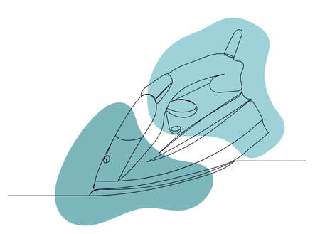 iron drawing one continuous line vectorのイラスト素材