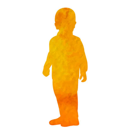 silhouette watercolor baby on white background isolated, vectorのイラスト素材