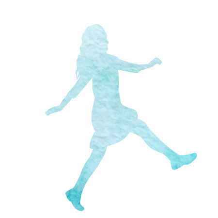 silhouette woman walking on white background isolated, vectorのイラスト素材