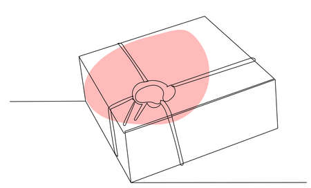 parcel drawing one continuous line vectorのイラスト素材