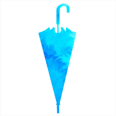 silhouette watercolor blue umbrella isolated, vectorのイラスト素材
