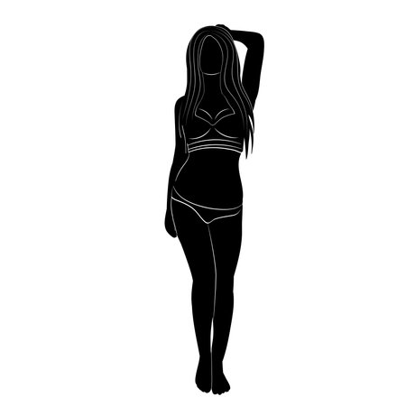 woman silhouette on white backgroundのイラスト素材