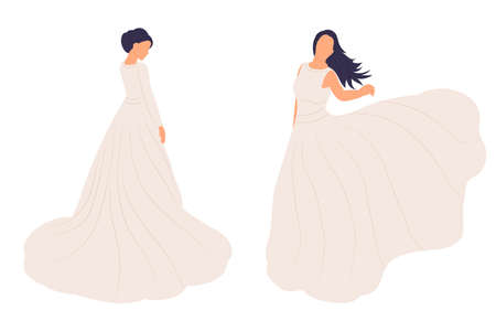 tender brides on white background isolated vectorのイラスト素材