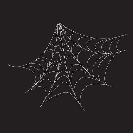 cobweb white, pattern on black background vectorのイラスト素材