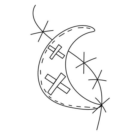month for halloween doodle sketch, outline vector, isolatedのイラスト素材