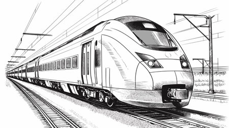 high speed train. Vector illustration of high-speed train.