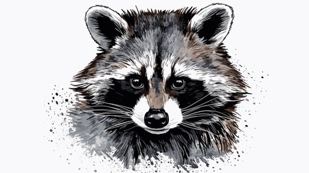 Portrait of a raccoon. Vector illustration of a raccoon.のイラスト素材