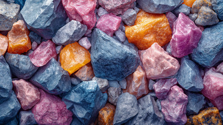 Colorful stones background. Colorful stones texture. Close up.の素材