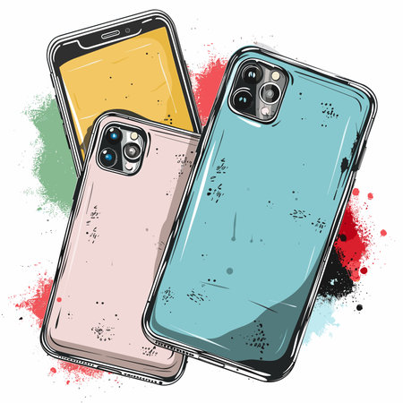 vector phone on white background .Generative AIのイラスト素材