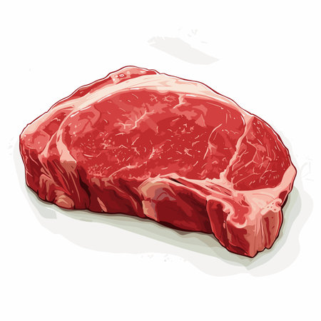 vector piece of meat on a white background .Generative AIのイラスト素材