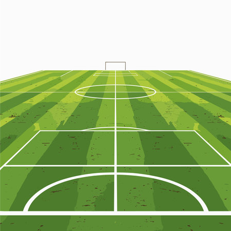 vector drawing of a football field on a white background .Generative AIのイラスト素材