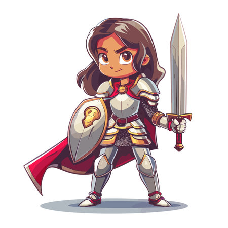 vector girl knight .Generative AIのイラスト素材
