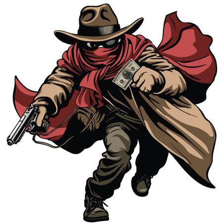 vector cartoon bandit .Generative AIのイラスト素材