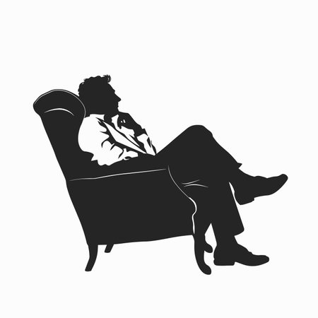 silhouette of a psychologist on a white background. Generative AIのイラスト素材