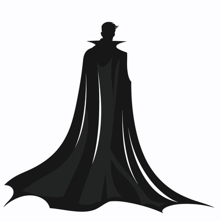 silhouette of a vampire on a white background. Generative AIのイラスト素材