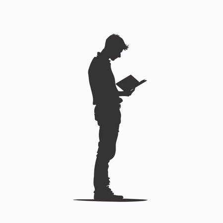 vector man reading a book on a white background. Generative AIのイラスト素材