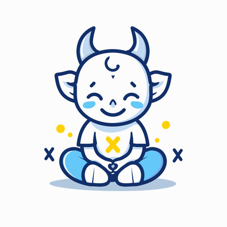 vector stylized cow sitting minimalism on a white background. Generative AIのイラスト素材