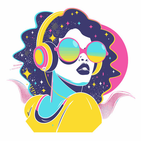 vector disco dancing flat style minimalism on a white background. Generative AIのイラスト素材