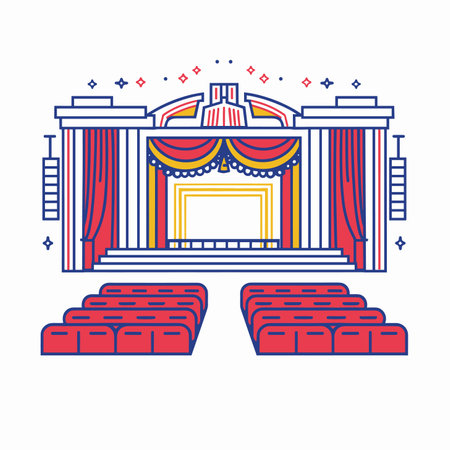 vector concert stage flat style minimalism on a white background. Generative AIのイラスト素材