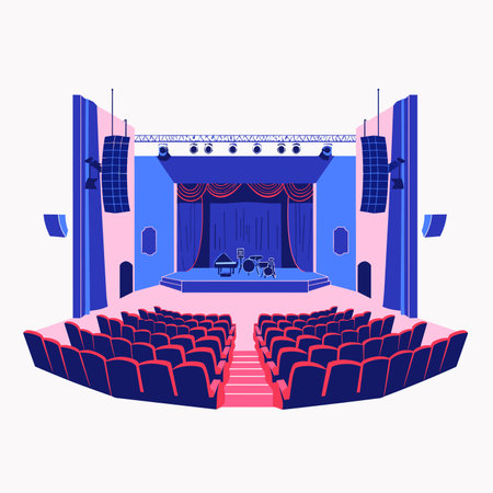 vector concert stage flat style minimalism on a white background. Generative AIのイラスト素材