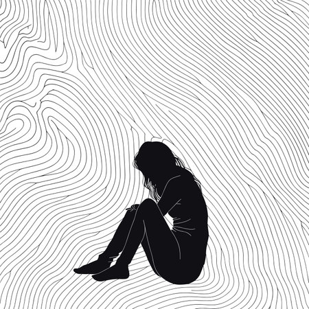 vector loneliness flat style minimalism on a white background. Generative AIのイラスト素材