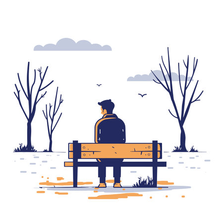 vector loneliness flat style minimalism on a white background. Generative AIのイラスト素材