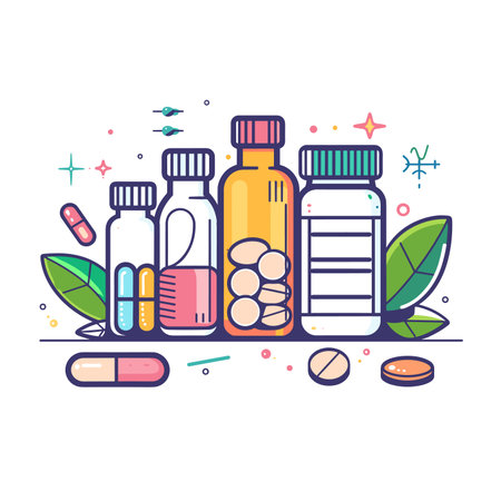 vector minimalism medicines set .Generative AIのイラスト素材
