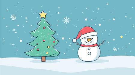 vector snowman. Generative AIのイラスト素材