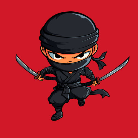 vector ninja minimalism. Generative AIのイラスト素材