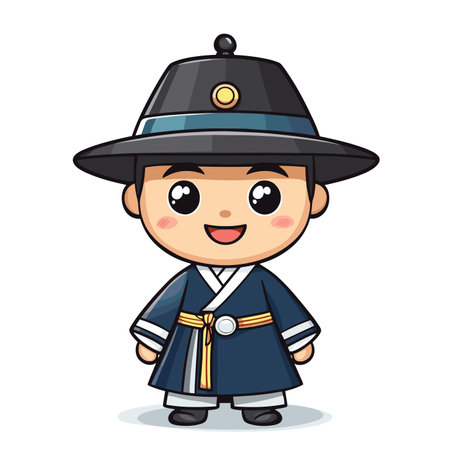 vector character in south korean clothes .Generative AIのイラスト素材