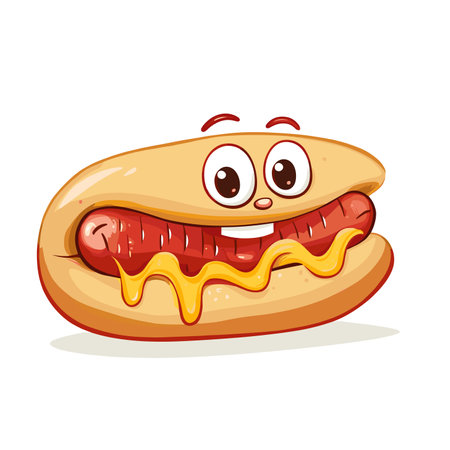 vector character hot dog on white background .Generative AIのイラスト素材