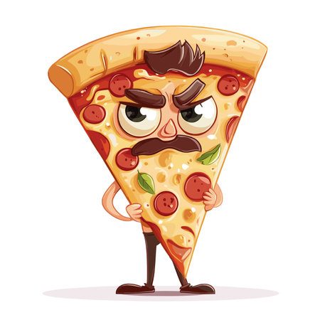 vector character pizza on white background .Generative AIのイラスト素材