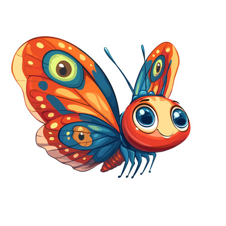 vector character butterfly on white background .Generative AIのイラスト素材