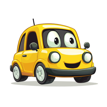 vector character car on white background .Generative AIのイラスト素材