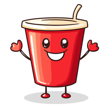 vector character paper cup on white background .Generative AIのイラスト素材