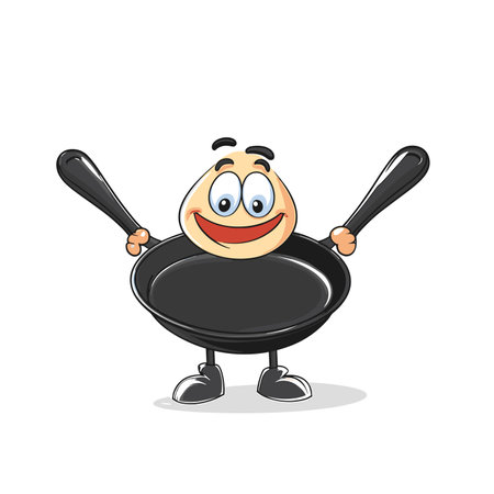 vector character frying pan on white background .Generative AIのイラスト素材