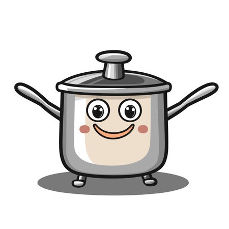 vector character saucepan on white background .Generative AIのイラスト素材